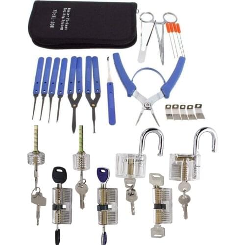 Klom Picking Set Broken Key Remove Tool Set with 7pcs/5pcs Transparent Locks Practice Set,Home Hareware Kit