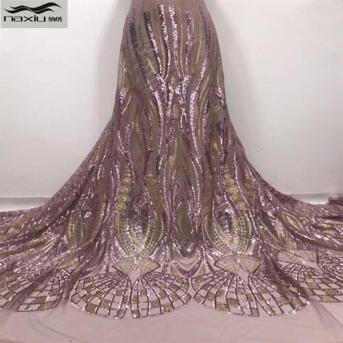 Madison Nigerian Sequins Wedding Lace Fabric 2021 High Quality Lace African Beaded Lace Fabric For Wedding Dress Sewing
