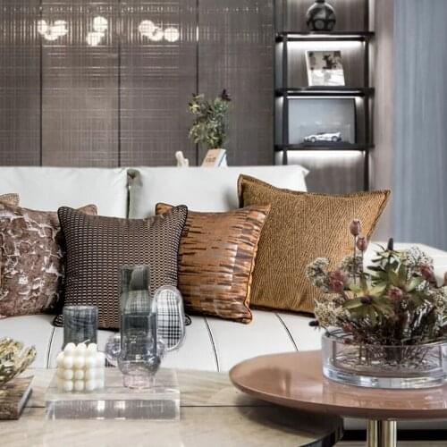 2021 New Luxury Brown Gold 45x45cm Cushion Covers Pillowcases Home Decor Throw Pillow Cover Living Room Bedroom Sofa Cusions Dec