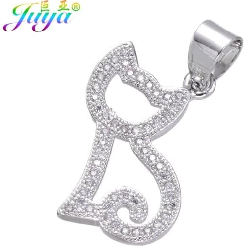 New Design Animal Series Jewelry Components Micro Pave Zircon Persian Cat Charm Pendant For Women Kids DIY Craft Jewelry Making
