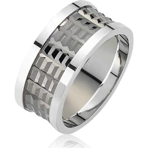 Sterling silver Rhodium Plated Wedding Ring