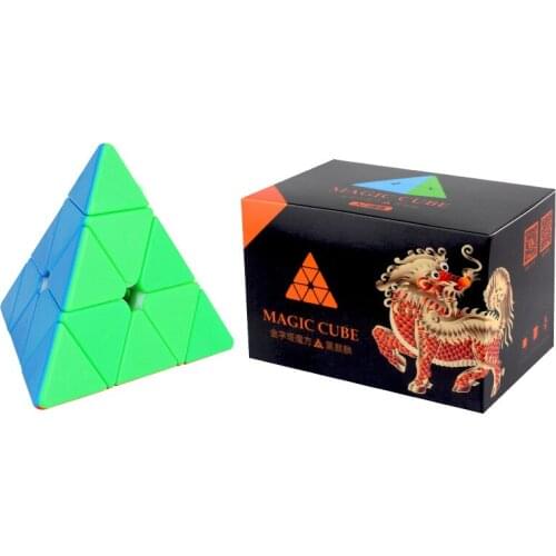Original YuXin Black Kylin Pyramid Magic Cube Stickerless Twist Puzzle Educational Toy for Child Drop Shipping
