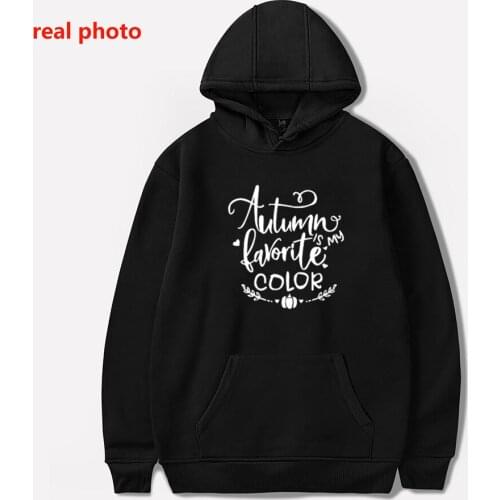Autumn is my favorite color Fashion Hoodies Women halloween Sweatshirt Cotton Pullover Full Long Sleeve Top Shirt Clothing