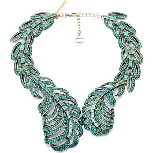 Feather Shape Statament Bib Wing Collar Torques Necklaces