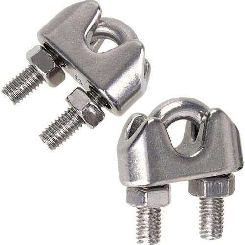 10mm Dia Durable Stainless Steel M10 Wire Rope Clip Cable Clamp Pack of 2