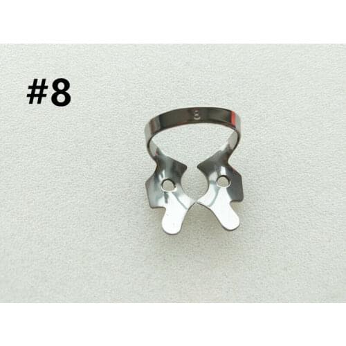 SS 8# Rubber Dam Clamps Clip Dental Barrier Clips Stainless Steel For Big Upper Molars Stainless