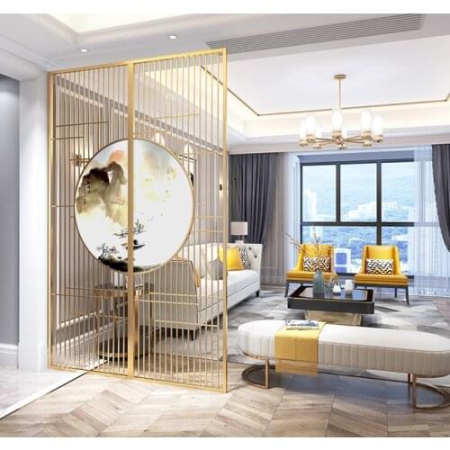 SUS 304 201 Light luxury stainless steel Decorative Metal Partition Screen door partition living room porch decoration