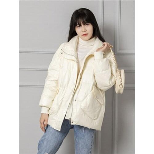 Sanishroly 2020 New Autumn Women Winter White Duck Down Jacket Female Slim Warm Light Down Coat Short Parka Tops Plus Size SE997