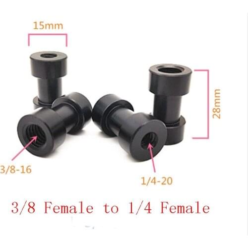 4PCS New design 1/4" TO 3/8" INCH FEMALE TO FEMALE TRIPOD LIGHT STAND ADAPTER CONVERTER tripod camera