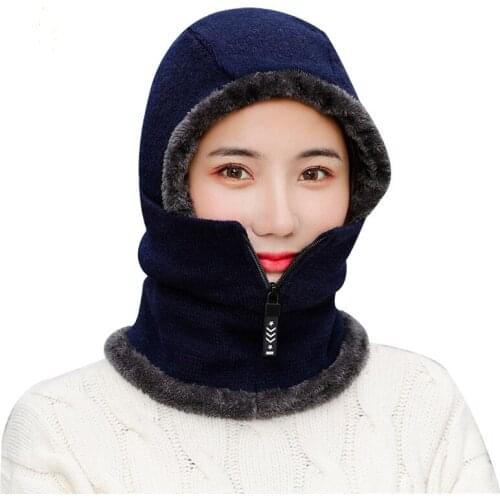 Skullies Beanies Woman Knitted Hat Scarf Female Women Winter Hats For Women Bonnet Solid Balaclava Mask Feminino Beanie Hat Cap