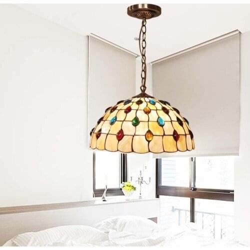 European Glass Beads Lighting Cover Peacock Tail Living Room Dining Room Study Bedroom Cafe Modern Bed lustre pendente