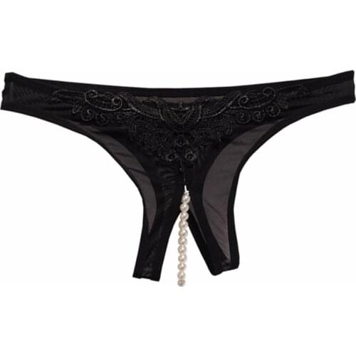 Hot Sexy Pearl G String Transparent Thong Women Underwear Lace Seamless Panties