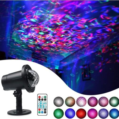 Thrisdar Water Wave Projector Light Outdoor Ocean Wave Ripple RGB 3D Water Effect Light Christmas Wedding Holiday Projector Lamp
