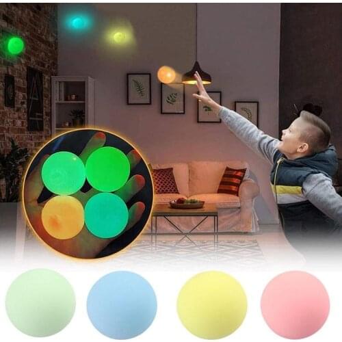 Luminous Decompression Ball Stress Relief Ceiling Balls Squash Ball Globbles Decompression Toy Sticky Target Ballceiling Light