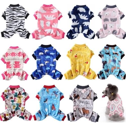 Warm Dog Clothes For Large Small Dogs Jumpsuit Cat Pajamas Cartoons Pet Coat Halloween Cat Costume Christmas Dog Nightwear 35
