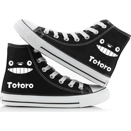 Unisex Anime Tonari no Totoro Casual Ankle Shoes Noctilucent luminous Canvas Shoes Flat plimsolls duck shoes Sneakers