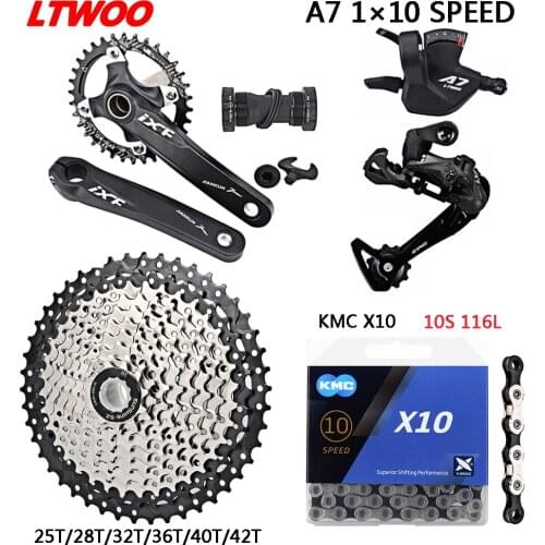 10 Speed Bicycle MTB Cassette Shifter Rear Derailleur Mountain Bike 1X10 Groupset Single Crankset System KMC Chain Group Set