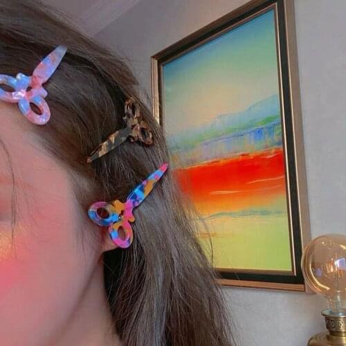1PC Hair Clips Pin Women Fashion Scissors Shape Barrettes Headwear Girls Hairpins Hair Accessories Simple Elegant Hair Styling