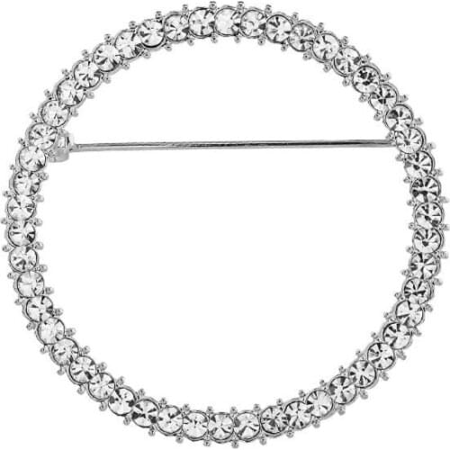 Round Crystals Glasses Holder Brooch Reading Glasses Holder Simple Fashion Design Brooch Pins for Women Fashion Jewelry