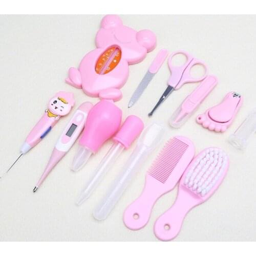 1 Set Newborn Baby Kids Nail Hair Health Care Thermometer Grooming Brush Kit New Design Nail Brush