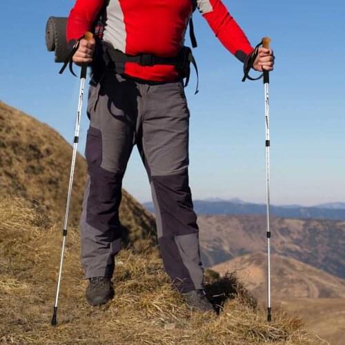 1 Pair Adjustable Walking Trekking Pole Anti Shock Ultra Light Alpinism Poles Telescopic Ultralight Hiking Travel Non-slip Stick