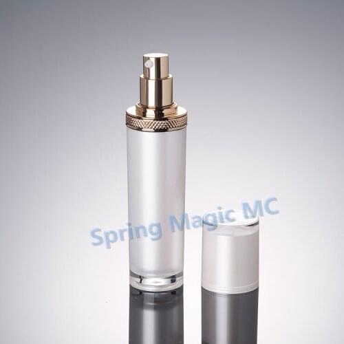 100PCS Pearl White Acrylic Lotion Bottle With Golden Press pump Empty emulsion bottle Travel Lotion Cosmetic Container