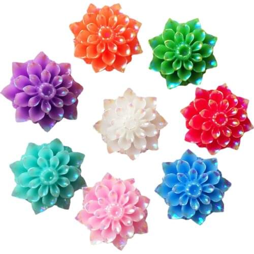New 20pcs 20mm AB Resin Cute Flower Flatback Stone Wedding Scrapbook DIY Applique Decorate Ornament Craft SR28*2