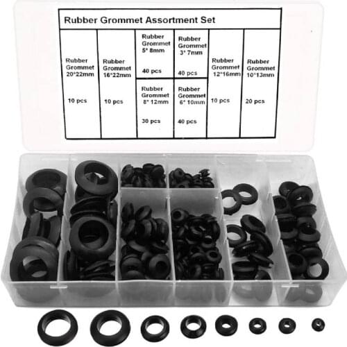 200pcs Rubber Grommet Electrical Wire Gasket Eyelet Ring Gasket Firewall Hole Plug for Automotive Cable Motorcycle Piano Repair