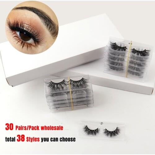 30 Pairs/Lot 5D Lashes Mink Eyelashes Bulk Natual Long 20mm Eyelash Makeup Unique Fluffy Volume Lash Wholesale