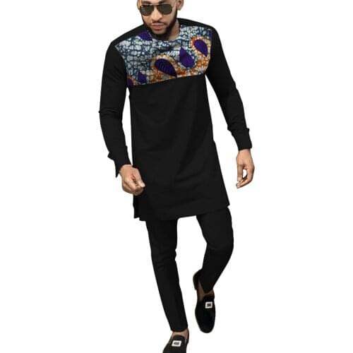 African clothes Man Shirts And Pants Groom Suits Dashiki Pant Sets Custom Made Fashion Mens Ankara Outfits