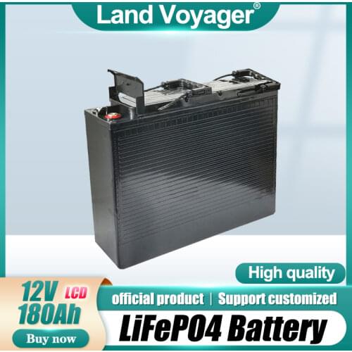 Land Voyager 12.8v 180AH LCD lifepo4 battery150A BMS 12V 180Ah battery for go cart UPS Household appliances Inverter