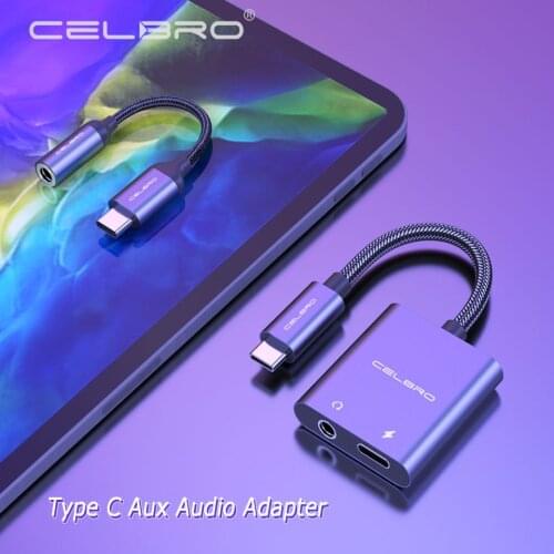 2 In 1 Usb Type C Aux Audio Splitter Type-c To 3.5mm Jack Headset Adapter With Charger for Ipad Pro Samsung Note 20 Ultra s21 5g