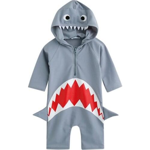 Childrens Swimsuit Toddler kids baby swimsuit child girl Long Sleeve Cartoon Shark Swimming Suit Beachwear