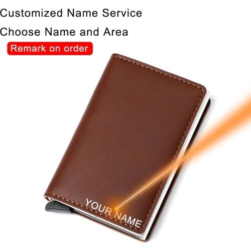 DIENQI Rfid Leather Credit Card Holder Men Wallet Male Metal ID Bank Cardholder Case Tarjetero Hombre Porte Carte Kartenetui