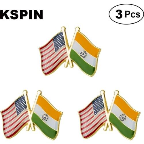 U.S.A India Frendship Lapel Pin Brooches Pins Flag badge Brooch Badges
