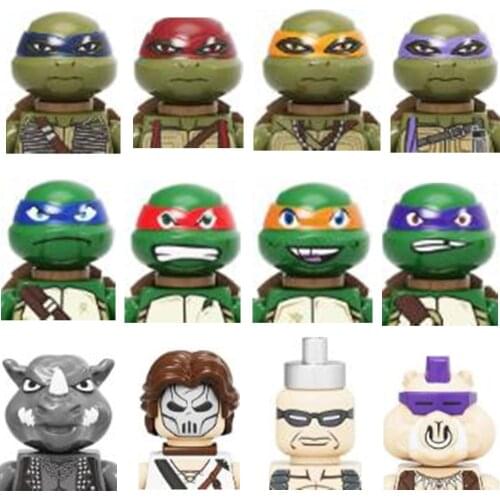 12pcs Turtles Hero Leonardo Da Vinci Mini Man Figure New Mini Man Bricks Blocks