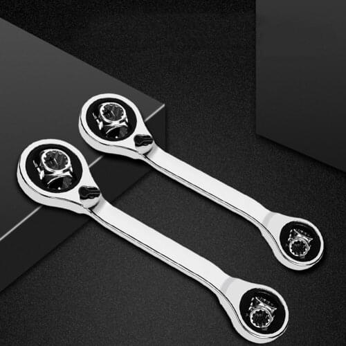 8 in 1 Ratchet Handle Wrench 8 Ratchet Sockets Switchable 6-14MM 8-19M Tiger Wrench Double Head Spanner Car Repair Hand Tools