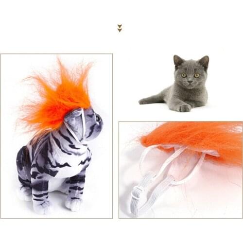 A Funny Pet Halloween Headdresses Dress Up Cat Hair Headdress Dog Cat Wig Accessories For Cats/Dogs