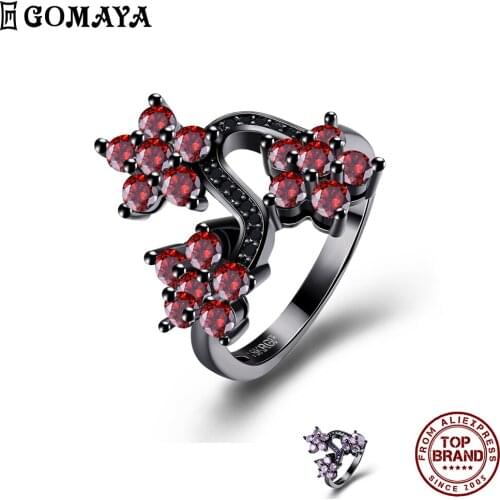 GOMAYA Sweet Plum Flower Rings For Women Classic Romantic Finger Ring Party Festival Gift To Friend Fashion Jewelry Hot Sale