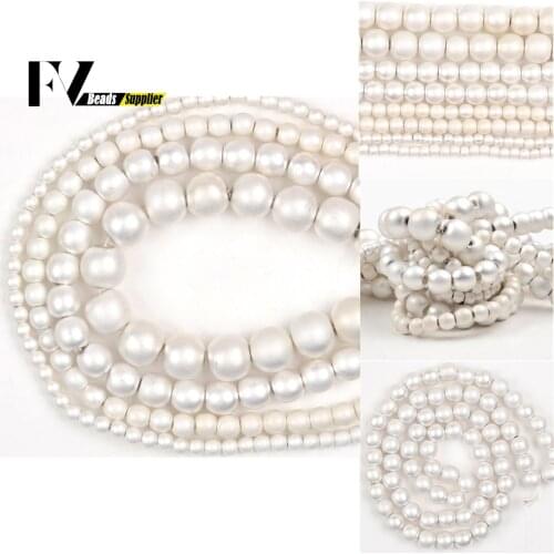 2/3/4/6/8/10mm Natural Stone Beads Dull Polish Silver Plated Hematite Round Beads For Jewelry Making DIY Bracelet Charm 15