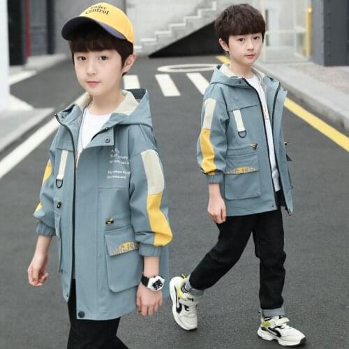 Childrens clothing boys long-sleeved hooded jacket spring / autumn new childrens coat 4-12 years old