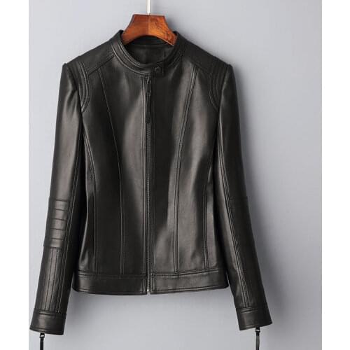 New Women Outerwear 100% Genuine Leather Jackets Sheepskin Short Coats Motorcycle Windbreak Clothing Spring Autumn Female Jacket