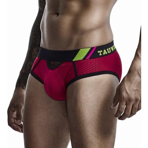 2020 TAUWELL New Designed Brand Men Underwear Briefs Slip Mesh Shorts Gay Men Underwear Sexy Male Panties Breathable Briefs