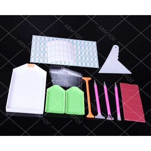 DIY Diamond painting Accessories Diamond Painting Cross Stitch Embroidery Pen Tools Set Mosaic Glue Pen Kit Tray set