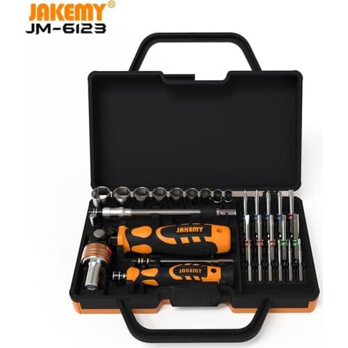 JAKEMY JM-6123 Manufacturer 31 pcs Color Ring hardware hand electric screwdriver set repair tool diy Hand Tool Set