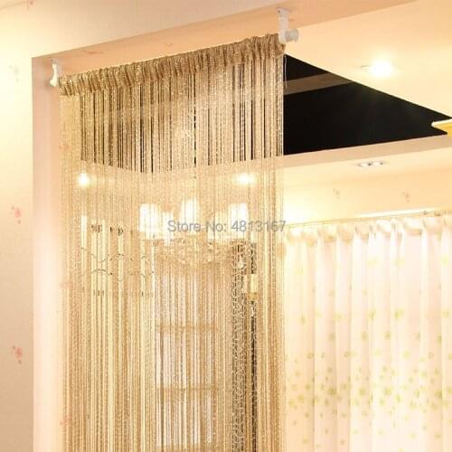 Window String Curtain Shiny Tassel Flash Line Curtains Room Divider Doorway Wall Panel Valance Decorative For Party Wedding