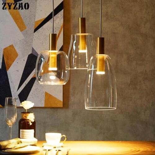 Simple Post-modern Restaurant Pendant Lights Bar Cafe Dining Room Kitchen Hanging Lights Bedroom Home Decor Glass Pendant Lamps