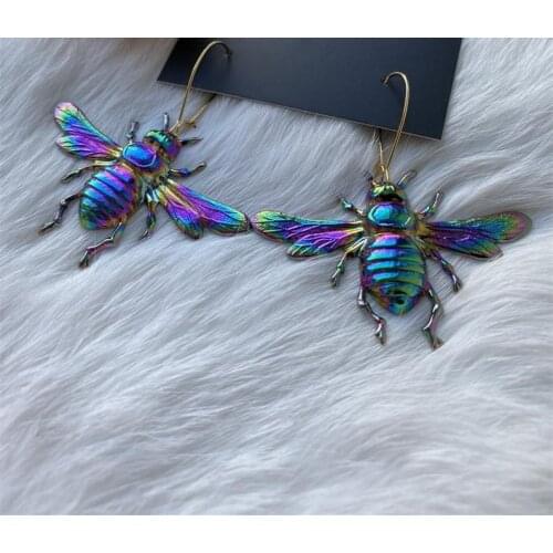 Psychedelic Bee Statement Earring,Victorian Bee Earrings Vintage Style,bumble Bees, Bee Lover Gift, Unique Earrings