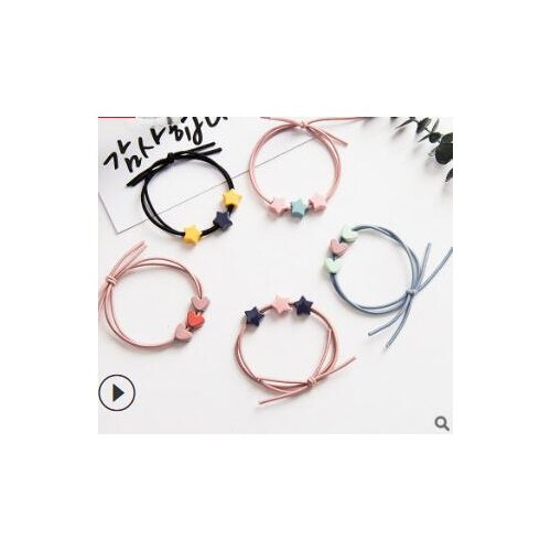 200pcs/lot DIY Multi Resin Pentagram Hair Band High Resilience Loving Heart Rubber Bands Hair Styling Tools Accessories HA784