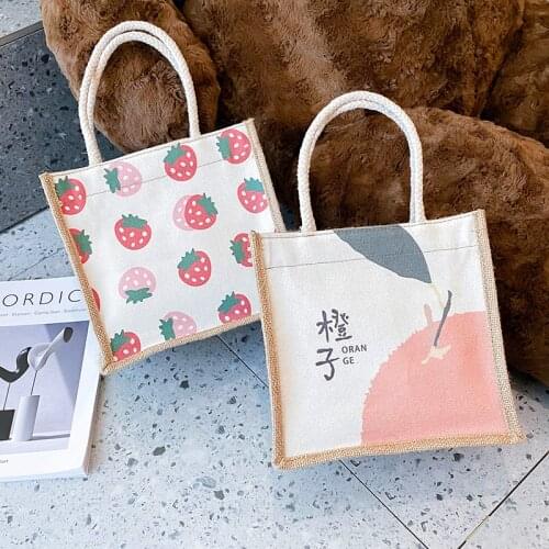 Japanese Canvas Woman Shopper Bag Various Patterns Cute Shoulder Tote Bag Foldable Reusable Large Handbags Eco Fabric Cotton Bag